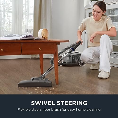 Eureka Bagless Canister Vacuum Cleaner, Lightweight Vac for Carpets and Hard Floors, Silver with Black, NEN180 - color: Silver With Black