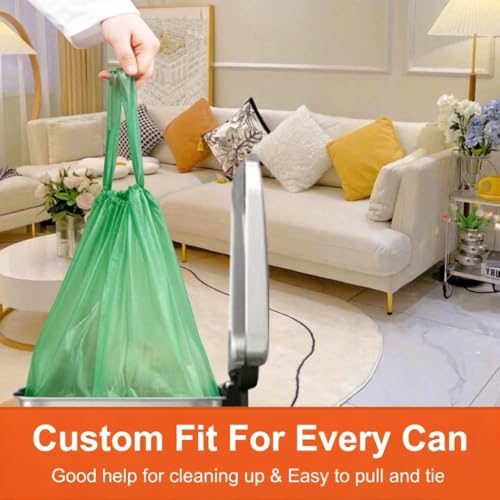 13-17 Gallon for Code Q Heavy Duty 1.2 Mil THICK Compatible with simpIehuman Code Q Trash Bags Garbage Can Liners Reinforced Drawstring Trash Bags 50 Count Green PERFECT FIT & GRAND SAVE! - color: for Code Q Green