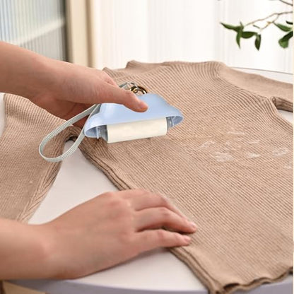 Mini Lint Roller Travel Size, Reusable Pet Hair Remover for Clothes with 150 Refillable Sheets (Blue) - color: Blue