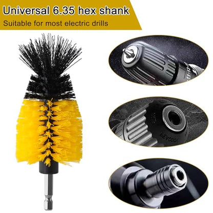 18 Pcs Drill Brush Attachments Set,Power Cleaning Scrub Brushes with Extend Long Attachment,Grout Cleaner for Tile Floors,Car Detailing, Carpet, Tile Grout, Sinks (18)