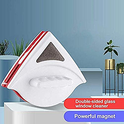 Double-side Magnetic Glass Wiper Window Cleaner Magnetic Glass Cleaning Tool Brush for Double Glazed Window Thickness 0.5"-1" (15-24mm)