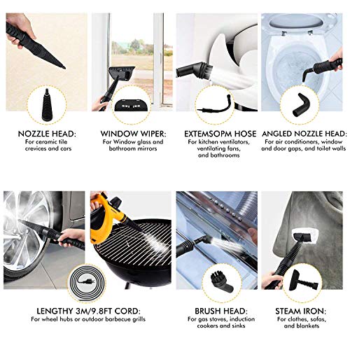 Handheld Steam Cleaner, Pressurized Multi-Surface Steam Cleaner with 11pcs Accessories, Chemical Free Multi-Purpose Steam Cleaners for Home Use, Steamer for Cleaning Floor, Tile, Windows, Couch, Grout