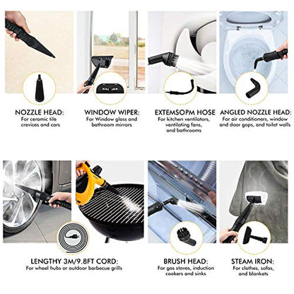 Handheld Steam Cleaner, Pressurized Multi-Surface Steam Cleaner with 11pcs Accessories, Chemical Free Multi-Purpose Steam Cleaners for Home Use, Steamer for Cleaning Floor, Tile, Windows, Couch, Grout