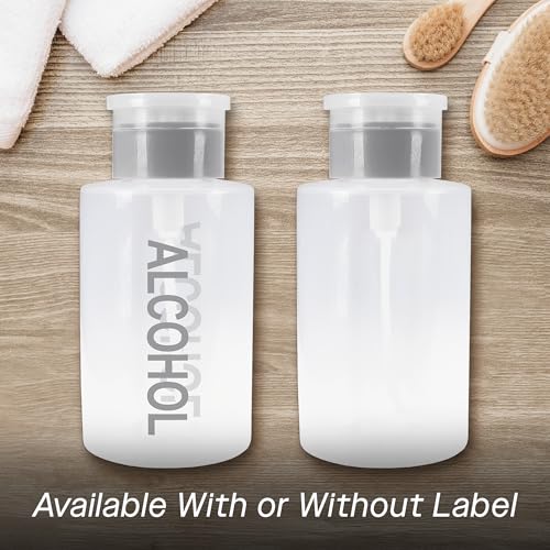 Liquid Push Down Alcohol Dispenser- Clear Bottle- Labeled - 9 Oz Bottle