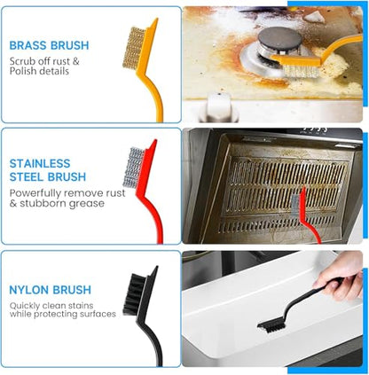 Crevice Cleaning Brush, Hard Bristle Scrub Brushes Tools,Window Groove Cleaning Brush for Sliding Door, Sill, Tile Lines, Shutter, Corner, Sink, Teapot, Bottle
