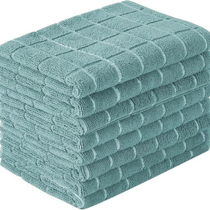 Microfiber Kitchen Towels and Cleaning Cloths, 4 Pack - Ultra Soft, Super Absorbent, Lint-Free - Lattice Pattern Dish Towels, 12x12 Inches（Green） - color: Green