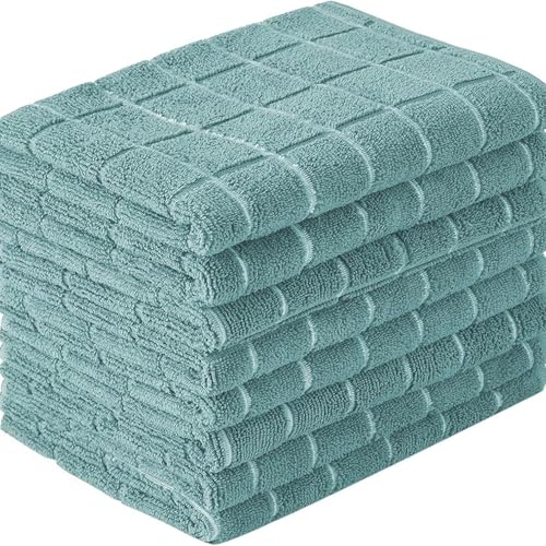 Microfiber Kitchen Towels and Cleaning Cloths, 4 Pack - Ultra Soft, Super Absorbent, Lint-Free - Lattice Pattern Dish Towels, 12x12 Inches（Green） - color: Green