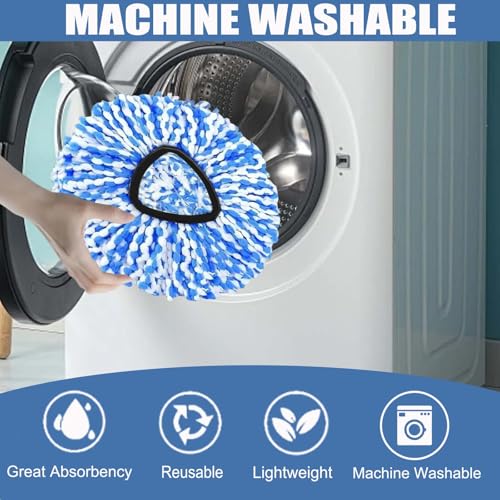 3-Pack Spin Mop Replacement Head for O-Ceda RinseClean Spin Mop Refill 2-Tank System Microfiber Deep Cleaning Machine Washable and Easy-to-Replace - size: 3 Count (Pack of 1)