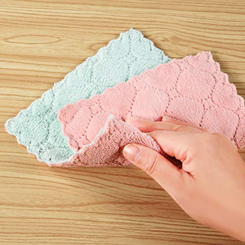 Hypermotion Microfiber Cleaning Cloth, Kitchen Towels, Double-Sided Microfiber Towel Lint Free Highly Absorbent Multi-Purpose Dust and Dirty Cleaning Supplies for Kitchen Car Cleaning. Pack of 12 - color: Purple