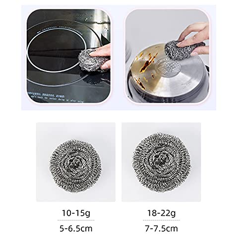 24 Pack Stainless Steel Scourers Sponges,Steel Wool scrubbers for stoves, pots, Cooker Hoods, etc. That are Difficult to Clean (24 Pack-Medium 20 Gram) - size: 24 Pack-Small 20 Gram