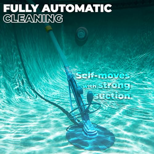 XtremepowerUS Automatic Pool Cleaner Sweeper Vacuum Pool Cleaner Sweep High Flow Side Suction Wall Climb In-Ground/Above Ground Swimming Pool with Hose Suction Set (Blue) - color: Blue