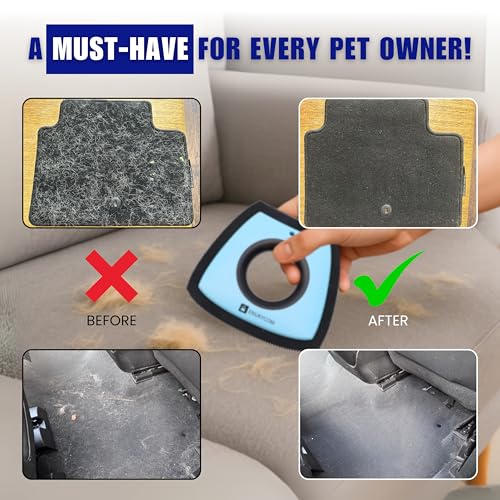 Pet Hair Removal Tool for Car Detailing – 2025 Upgrade Dog Hair Remover for Car Auto, Couch, Carpet & Furniture – Reusable Pet Hair Scraper for Car Interior & Upholstery
