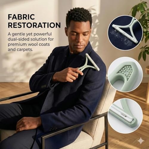 Pet Hair Remover Carpet Scraper - Lint Remover Tool with Two Way Edge for Sofa Coat Rug Bedding Furniture 1Pack(Light Green) - color: Light green