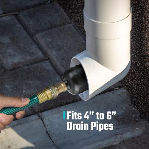 DURATECH Drain Bladder, Large Drain Cleaning Bladder, Fits 4" to 6" Drain Pipes, Unclogs Stubborn Blockages in Kitchen Sinks, bathtubs, Showers, and Main drains - style: Large
