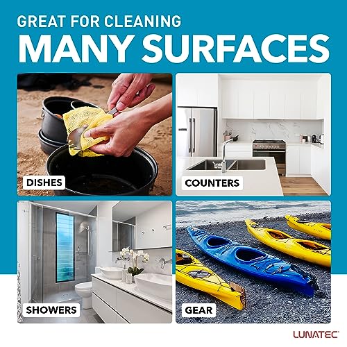 LUNATEC® Odor-Free Kitchen Dishcloths. A Scrubber and scouring pad for All Surfaces. Safe for Non-Stick. (4-Pack) - color: Lime