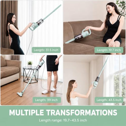 KEROMEE Stick Vacuum Cleaner, Corded Handheld Vacuum Cleaner Mini Electric Broom for Pet Hair Hardwood Floor Cat Litter Cleaning (13ft-Cord) - style: corded