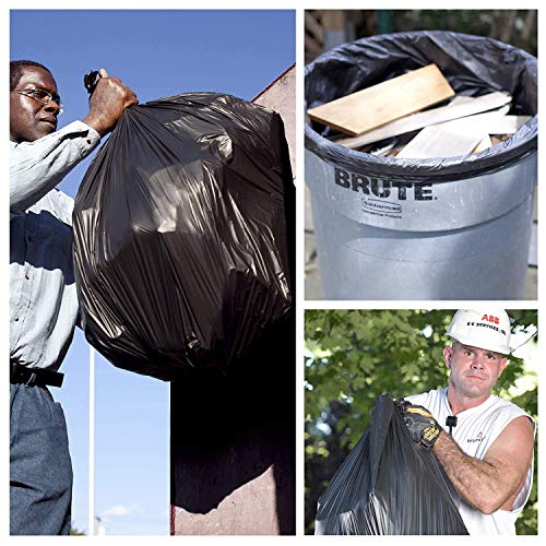 Aluf Plastics T-Tough Roll Pack Low Density Repro Blend Star Seal Coreless Rolls Bag, 45 Gallon Capacity, 46" Length x 40" Width, XXH Strength, Black (Pack of 100) - color: Black, style: 45 Gal, 1.5 Mil, 100 Count
