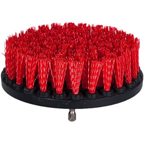 HIFROM 5inch Heavy Duty Stiff Drill Powered Cleaning Scrub Brush Attachment Kit for Pool Flooring Brick Siding Garage Cutters Fireplace Stone Sidewalks Driveways