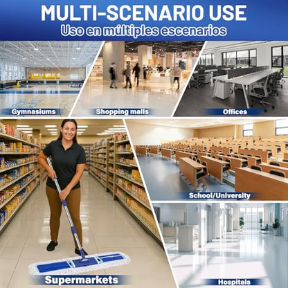 36" Commercial Dust Mop: Dry Dust Broom for Hardwood Floors Cleaning - 2 Mop Pads 59" Long Handle Heavy Duty Frame - Industrial Professional Cleaning Supplies for Hotel Warehouse School Janitor - size: 36 inches Dust Mop