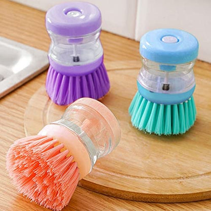 Dish Brush with Soap Dispensing for Dishes Pot Pan Kitchen Sink Scrubbing Pot Dish Brush Washing Utensils Sink Cleaning Accessories(Green) - color: Green