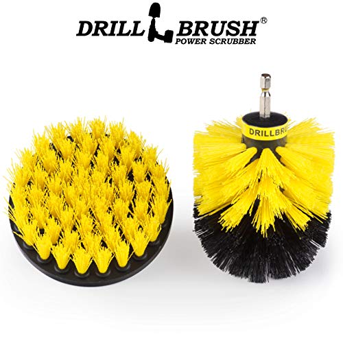 Bathroom Accessories - Shower Cleaner Tools - Toilet Brush- Grout Cleaner Brush - Carpet Cleaner Brush - Tile Cleaning Brush Kit - Bathtub Scrubbing Brush - Bathroom Mirror Cleaning Kit for Home Use - color: Yellow
