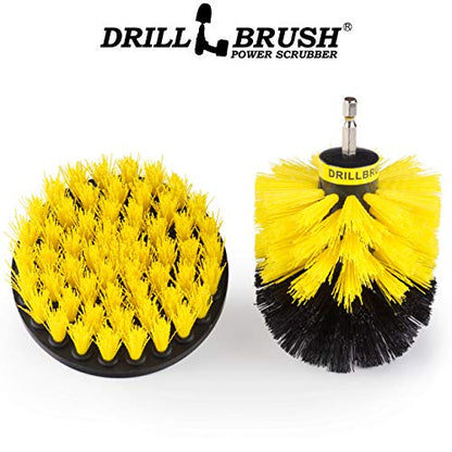 Bathroom Accessories - Shower Cleaner Tools - Toilet Brush- Grout Cleaner Brush - Carpet Cleaner Brush - Tile Cleaning Brush Kit - Bathtub Scrubbing Brush - Bathroom Mirror Cleaning Kit for Home Use - color: Yellow
