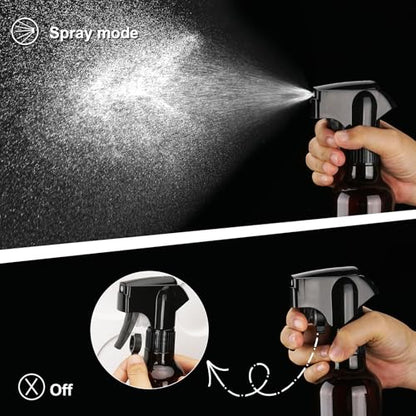 Plastic Spray Bottles 12oz Mist Continuous Spraying Bottle Heavy Duty Empty Water Spray Bottles for Hair, Cleaning Solutions, Plants，Essential Oils 1 Pack (Brown-1pcs) - color: Brown-1pcs
