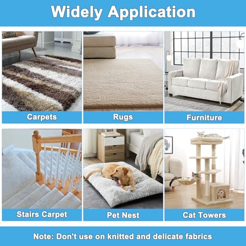 mupapi Carpet Rake for Pet Hair Removal, Reusable Pet Hair Remover Broom, 60'' Adjustable Long Handle Dog and Cat Hair Remover Tool Set of 3, Lint Remover Scraper for Carpets, Rugs, Mats, Couch, Car