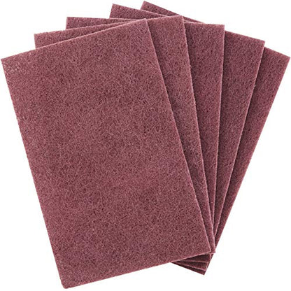 Heavy Duty XL Red Scouring Pads. 6x9 in 5 Pack of Scrubber Tools for Cleaning Stainless Steel Pots, Pans, Grills and Griddles. Extra Large Pad for Outdoor Use on Railings and Tiles. - size: 5 Count (Pack of 1)