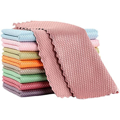 Microfiber Cleaning Cloth, 20 Pack Ultra Soft Reusable Absorbent Streak Free Swedish Dishcloths for Kitchen,Washable Quick Drying Tea Towels for Dishes,Window,Home,Car,House,Kitchen Cleaning