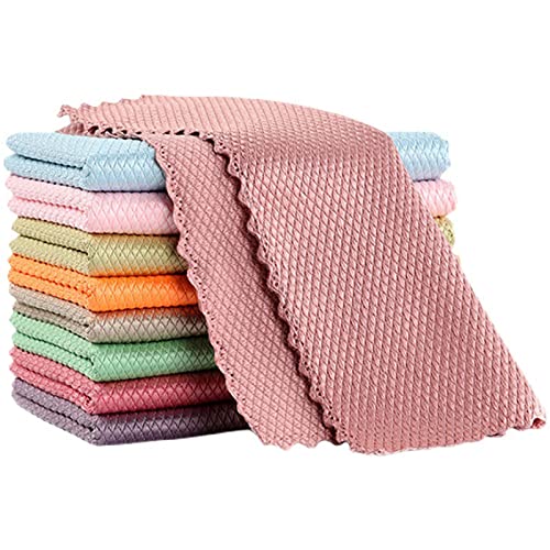 Microfiber Cleaning Cloth, 20 Pack Reusable Ultra Soft Absorbent Streak Free Tea Towels for Kitchen,Washable Quick Drying Kitchen Towels Set for Kitchen,Home,Window,Dishes,Car,House Cleaning