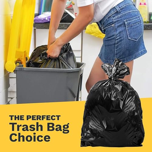 ToughBag 30-33 Gallon Trash Bags Heavy Duty (50 COUNT) 3 Mil Contractor Trash Bags – Heavy Duty Black Contractor Can Liners - Made In USA - size: 50 Count (Pack of 1)