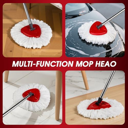 4 Pack Spin Mop Refills Head, Mop Heads Replacement for Spin Mop, Washable Microfiber Mop Replace Head Spin Mop, 360°Spinning Micro Replacement Mop Head for Easy House Cleaning Floor Mopping - size: 4-Pack
