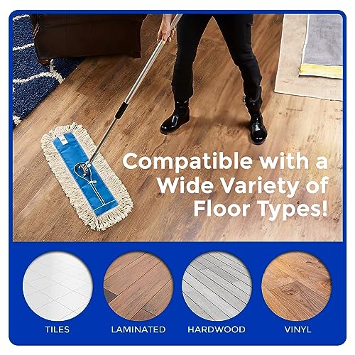 Nine Forty Industrial-Grade 36x5 Cotton Dust Mop Head Refills, Perfect Replacement for Busy Home, Gym, Industrial and Commercial Spaces, Heavy-Duty Mop for Janitorial & Housekeeping Needs - 2 Pack - size: 36" X 5" (Pack of 2)