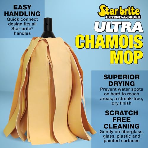 STAR BRITE Ultra Chamois Mop & Storage Bag - Premium Mop Head Attaches to All Extend-A-Brush Handles (040104) - style: Authentic Chamois Mop