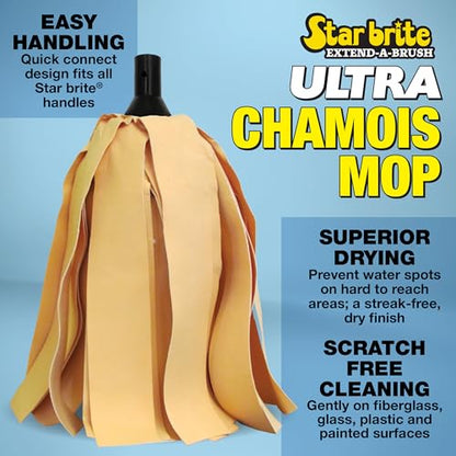 STAR BRITE Ultra Chamois Mop & Storage Bag - Premium Mop Head Attaches to All Extend-A-Brush Handles (040104) - style: Authentic Chamois Mop