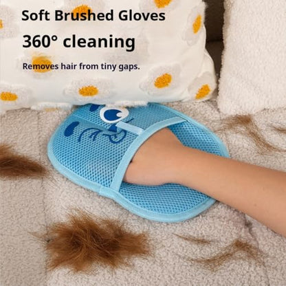 2026 Thickened Electrostatic Pet Hair Removal Gloves for Dogs & Cats，Reusable & Washable Cat Hair Removal Glove, Pet Hair Remover Tool for Furniture Clothing, Couch, Carpet, Car Seat, Bed - color: Blue