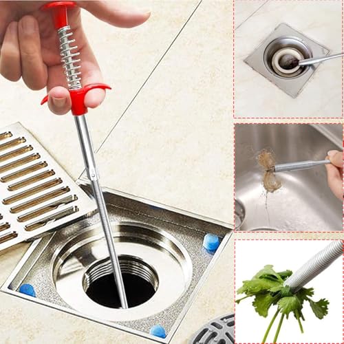 Flexible Claw Grabber Pick up Reacher Tool, Drain Snake Hair Drain Clog Remover Tool Toilet Snakes for Unclogging, Bendable Hose Pickup Reaching Assist for Litter Pick, Home Sink, Toilet (23 Inch)