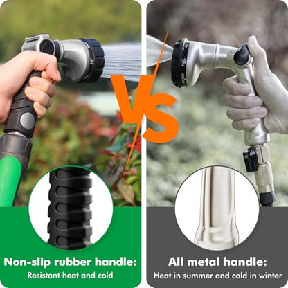 RESTMO Heavy Duty Hose Nozzle, Metal Garden Water Hose Sprayer, Thumb Control, On Off Valve, High Pressure Nozzle Sprayer for Watering Plants, Car and Pet Washing