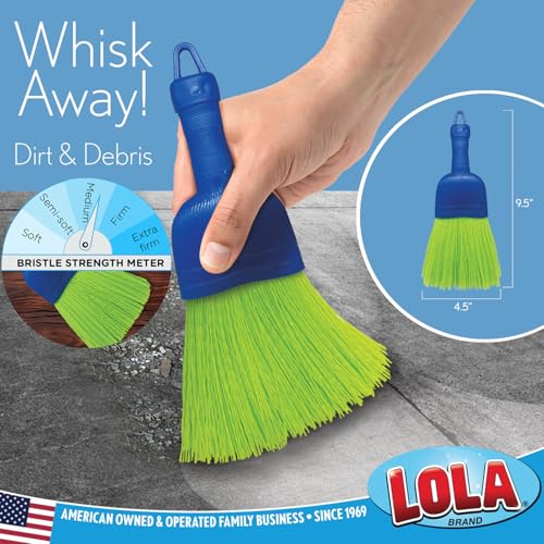 LOLA Whisk Broom, Hand Brush, 2 Pack, Durable Bristles, Whisks Away Dirt & Debris, Compact, Hang Hole for Easy Storage, Indoor/Outdoor - size: 2 Pack, style: Classic
