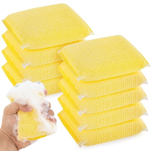 MAQIHAN Sponges Kitchen Scrubbing Pad - 9PCS All-Purpose Non Scratch Scrubbing Sponges, Scouring Pads for Washing Kitchen Stove, Dish, Bowl, Pot, Sink, Bathtub, Reusable Cleaning Pad Dish Sponge