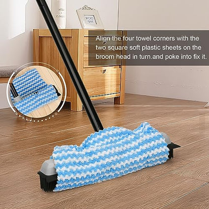Pet Hair Removal Rubber Broom with Squeegee, Carpet Rake for Pet Hair with 59" Telescoping Long Handle, Fur Remover Rake for Carpet, Hardwood Floor, Tile - color: Gray Rubber Broom