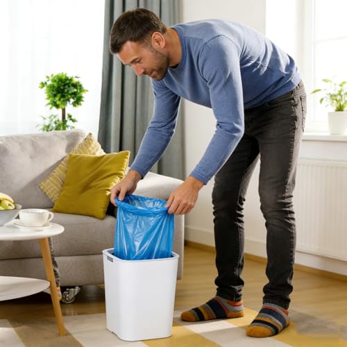 Drawstring Trash Bag 100PCS, Leakproof Small Trash Bags, Unscented Small Garbage Bags, 15 Liter Mini Wastebasket can Liners for Office Bedroom Bathroom, Blue - color: 100Blue