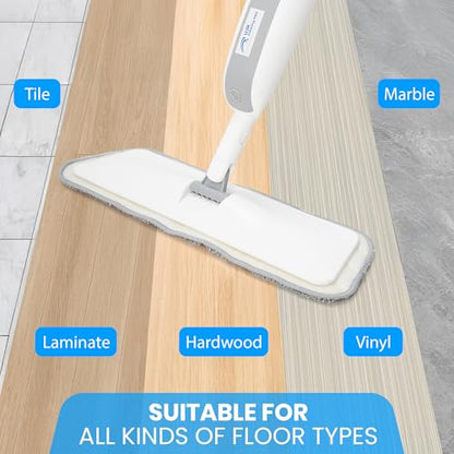 Spray Mop for Floor Cleaning, Refillable Bottle, Microfiber Pad, Lightweight Flat Mop