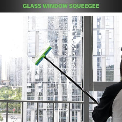 Gomake ‌11'' Window Squeegee with 20-63 Inch Telescopic Long Handle for Shower Glass Door,Car Windshield, Window, Mirror, Bathroom,Countertop,Floor Cleaning
