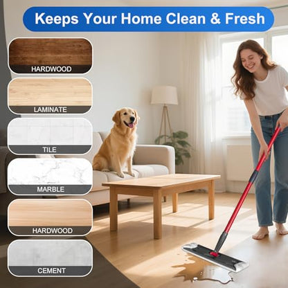 Aifacay Mop Pads for O-Cedar H2prO Flat Mop System, PP Fibers Added Microfiber Mop Replacement Pads for H2prO Flat Mop, 3 Pack Reusable Wet&Dry Mop Refills for Tough Stains Removal - color: Flat Mop Pads-3 Pack