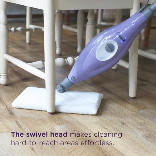 Shark Steam Pocket Mop with 2 Washable Double-sided Pads, Steam Sanitization, Swivel Steering, Lightweight, Steam Cleaner for Sealed Hard Floors, Hardwood, Marble, Tile, Purple, S3501 - style: Steam Pocket Essentials