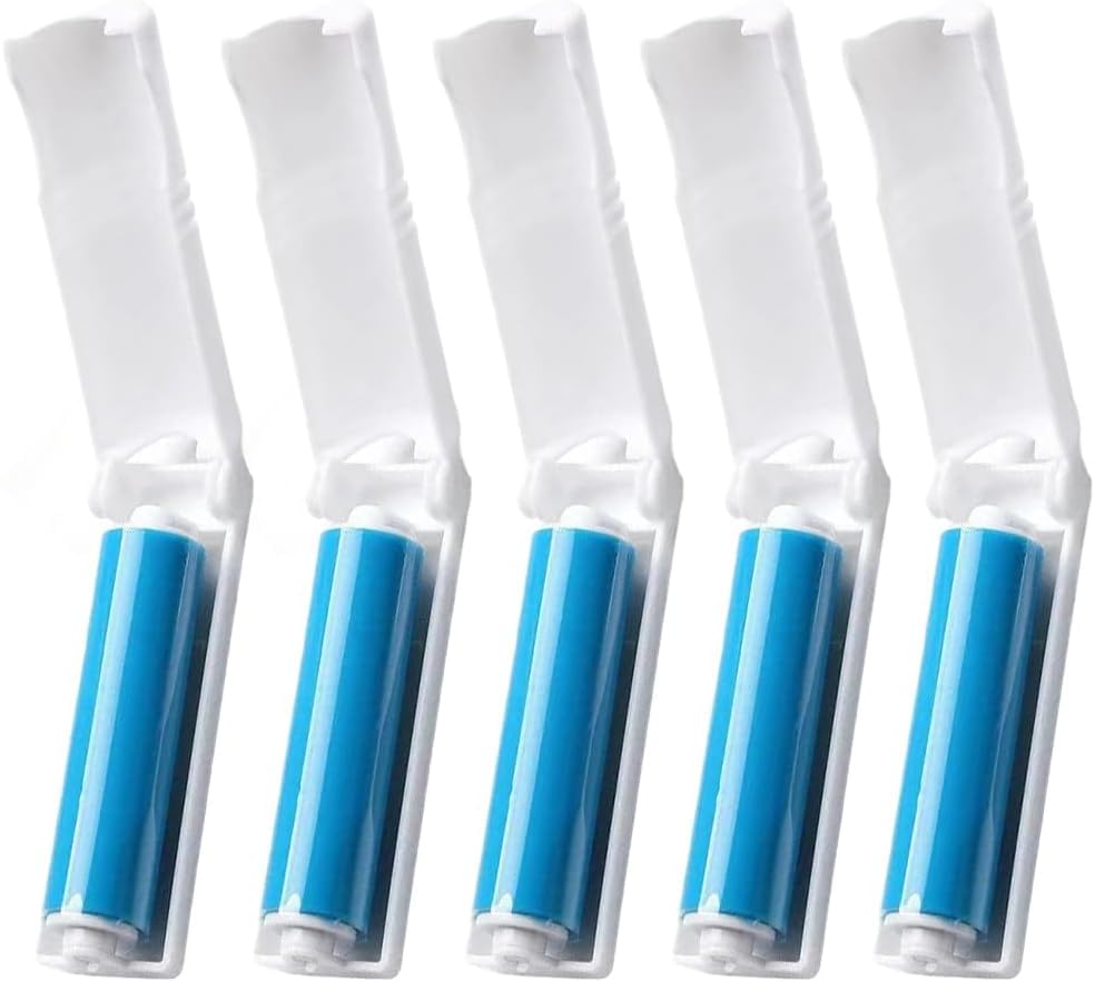 5Pcs Reusable Lint Roller, Foldable Mini Lint Roller, Pet Hair Remover, Lint Remover for Pet Hair Extra Sticky Clothes,Pet Hairs, Carseats