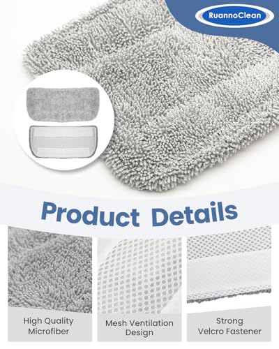 Steam Mop Pads Compatible with GorFanty Steam Mop GF-6610B & GF-6610, Replacement Mop Pads Compatible With Neugo NE033 NE033M Series Steam Mop, Washable & Reusable Microfiber Cloth -4 Pack