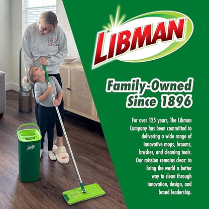 Libman Rinse 'n Wring Mop and Bucket System, Microfiber Dry Wet Mop for Floor Cleaning, Hardwood, Laminate, Tile Cleaner, Dual Chamber Bucket Design, 2 Total Refill Replacement Head Pads - style: 2 Pads